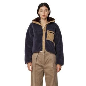 Sandy Liang Dough Fleece Short Jacket - XS - Charcoal